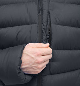 Nueva Chaqueta Acolchada con Capucha Ajustable Azul Claro para Hombre, Chaqueta de Burbuja Cálida con Bolsillos con Cremallera para Invierno - Product Image 4