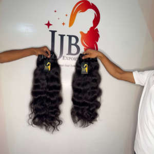 Venta al por mayor de alta calidad de la India Virgen del pelo crudo de doble dibujado de la onda del cuerpo paquetes de cabello humano, ondulado pelo del templo indio - Product Image 1