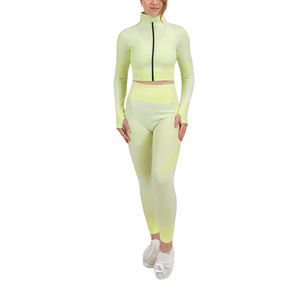 Ensembles de yoga 3 pièces pour femmes grande taille, logo personnalisé en gros, solides, haute élasticité, respirants, séchage rapide, vêtements de sport athlétiques - Product Image 1