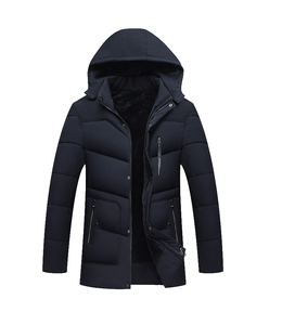 Men's Hooded Puffer <b>Jacket</b> Winter Windproof Thick <b>Fleece</b> <b>Lining</b> Casual Regular Fit Polyester Outerwear <b>with</b> Zipper Closure - Product Image 5