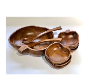 Cuenco de madera con forma de manzana Precio razonable Calidad increíble Venta caliente Cuenco de madera para servir pasteles - Product Image 1