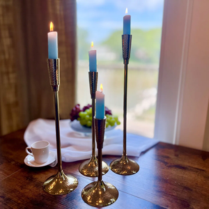 Bougeoir en métal au design unique, 4 pièces, avec finition dorée, décoration d'intérieur, bougeoir festif pour Pâques - Product Image 5
