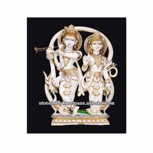 Radha กฤษณะรูปปั้นหินอ่อน - Product Image 1