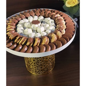 จานเสิร์ฟช็อคโกแลตดีไซน์ทันสมัยทำจากโลหะคุณภาพสูงถาดเสิร์ฟคุกกี้หวานสำหรับการใช้งานอีดเดือน - Product Image 1