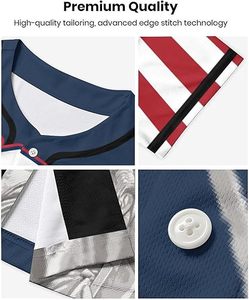 Maillot de baseball à manches courtes pour hommes, décontracté et boutonné, uniforme de sports d'équipe actifs pour vêtements de softball - Product Image 4
