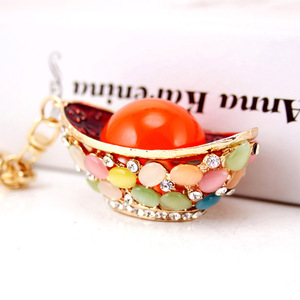 Porte-clés en alliage de zinc en forme de <span class=keywords><strong>lingot</strong></span> d'or, pendentif en métal doré, orange et transparent pour clés de voiture, sacs, boutique de cadeaux, vente en gros - Product Image 2
