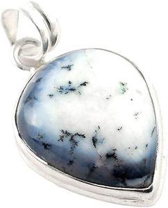 Colgante de mujer, piedra preciosa de ópalo dendrítico Natural, piedra natal genuina, colgante bohemio, joyería hecha a mano, colgante de plata de ley 925 - Product Image 2