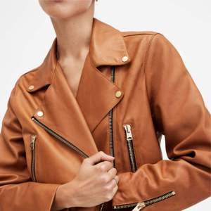 Women's Fashion Tan PU <b>Leather</b> Biker <b>Jacket</b> Slim Fit Moto Outerwear Ladies Autumn <b>Winter</b> Lapel Zip Up Motorcycle Coat Wholesale - Product Image 6