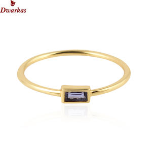 Anillo minimalista clásico de banda sencilla, chapado en oro, plata de ley 925, con granate natural, fabricante mayorista, disponible en stock. - Product Image 5