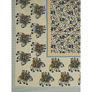 Juego de Sábanas King de 3 Piezas con Motivos Étnicos Azules a Rayas, 100% Algodón, con 2 Fundas de Almohada (ADB1484) - Product Image 5