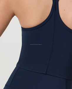Camiseta sin mangas sin costuras de alta calidad para mujer, transpirable, poliéster, Spandex, satén, tejido, ropa de Yoga, soporte medio, logotipo frontal, talla XS - Product Image 6