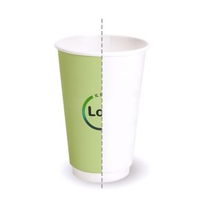 Gobelets en carton compostables à double paroi 350cc - Impression personnalisée en feuille d'or sur le fond entier - Product Image 2