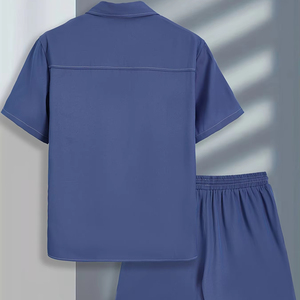 Ensemble chemise et short à manches courtes pour hommes Ensemble moderne et décontracté pour hommes Chemise et short assortis - Product Image 2