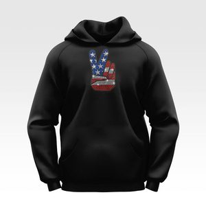 100% coton fabricant personnalisé en gros Logo personnalisé coton hommes pull surdimensionné strass à capuche - Product Image 4