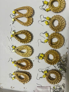 Elegante pendiente de ratán tejido a mano, elegante pendiente de ratán para mujer, perfecto para vibraciones de verano y Accesorios de playa bohemios - Product Image 6