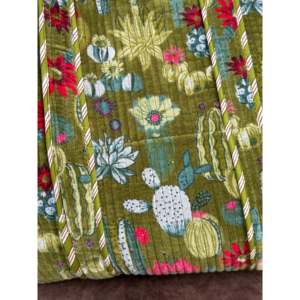 Sac fourre-tout léger en velours vert, écologique, tendance, pour usage quotidien, printemps, été, automne, hiver, lavable, fermeture ouverte - Product Image 4