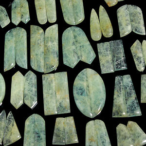 Pendientes con cuentas y piedra aguamarina para hacer pulseras, joyería de resina, cabujones, aguamarina, Corazón - Product Image 6