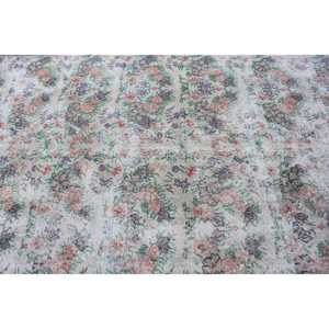 Alfombra Turca Vintage Grande de 4.8x8.5 pies, Alfombra de Lana Blanca y Roja de Estilo Suroeste - Product Image 4