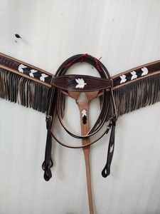 Cabecera de caballo de calidad premium de cuero occidental y coraza diseño floral tallado a mano - Product Image 4