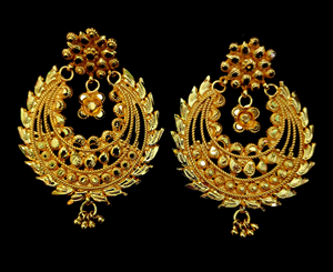 Conjunto de pendientes recién llegados con diseño tradicional de 22CT chapado en oro Jhumka pendientes joyería para mujer desgaste por exportadores - Product Image 2