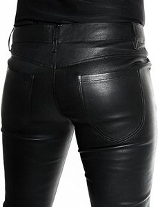 Fabricant Streetwear vintage Pantalon de survêtement évasé en Pu avec fermeture éclair de haute qualité Pantalon empilé en faux cuir pour hommes - Product Image 5