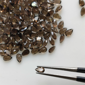 Cuarzo Ahumado Natural, Corte Pera de 5x3 mm, Piedra Preciosa Suelta de la Mejor Calidad para la Fabricación de Joyas - Product Image 1