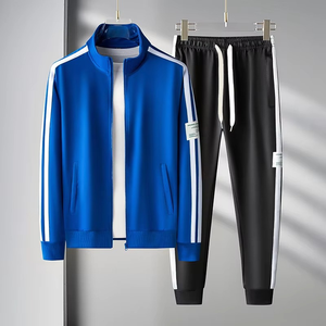 Sudadera sólida para hombre, conjunto de chándal para correr, cremallera transpirable, ropa deportiva ligera de secado rápido para Fitness, gimnasio, correr - Product Image 4