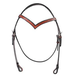 Cabezada Elegante para Equitación, Cuero Genuino con Trenzado, Estilo Western con Conchos Elevados para Accesorios de Montar - Product Image 3