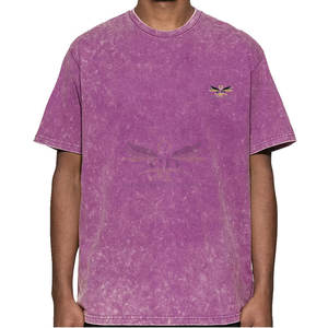 Ropa de moda de talla grande para hombre, camisetas de lavado ácido, camisetas de lavado ácido de cuello redondo de alta calidad - Product Image 1