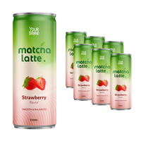 Matcha Latte con Leche de Avena y Cafeína, Marca Blanca, 250 ml, Enlatado, Fabricante Vietnamita, Muestras Gratis, Diseño de Empaque Diverso