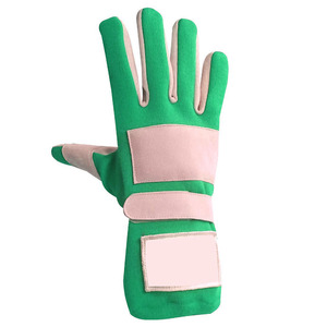 Red Full Finger Racing Gloves White Panels Hook Loop Closure Non Slip Breathable Outdoor Activities Car Driving Sports Gloves - Product Image 5