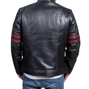 Chaqueta de bombardero OEM Diseño personalizado Chaqueta cortavientos con cremallera Logotipo personalizado Vintage para hombres Chaqueta de bombardero de cuero con soporte - Product Image 3