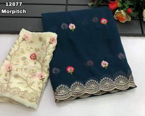 Design moderne Meilleure qualité Belle Georgette avec multi broderie florale Design Work Indien Exportateur et fournisseur - Product Image 2