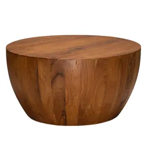 Nuevo diseño, mesa de centro de alta calidad de madera maciza de forma redonda para muebles de sala de estar, lujo moderno hecho en Indonesia - Product Image 1