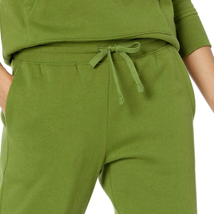 Pantalons de survêtement pour femmes en molleton français à jambe large, taille haute, coupe droite, couleur unie, sur mesure en gros - Product Image 3