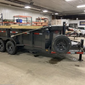 Hydraulic 7000 lb Axles <b>Tarp</b> Kit Slide-In Ramps Professional Trailer Strong Steel Frame Dual Axle Dump for Heavy Load Transport - Product Image 3