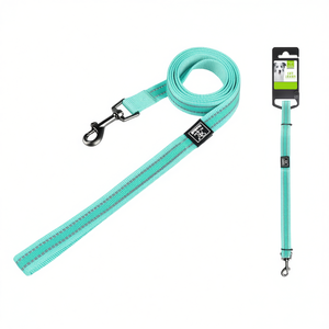 Laisse pour animaux de compagnie bicolore avec bandes réfléchissantes et deux poignées, accessoire haut de gamme pour une promenade facile et une meilleure visibilité - Product Image 2