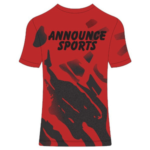 เสื้อฟุตบอลพิมพ์ลายถ่ายเทความร้อนดีไซน์สีแดงและสีดำระบายอากาศได้ผ้าโพลีเอสเตอร์100% แบบกำหนดเองชื่อทีม - Product Image 2