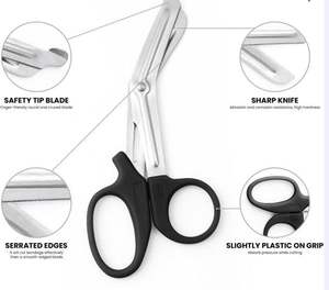 TRINITY INTERNATIONALS Tijeras de vendaje manual de acero inoxidable Premium para enfermeras de cirugía general - Product Image 4