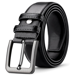 Ceinture en cuir véritable pour homme avec boucle en acier, imperméable, respirante, réglable, design décontracté, haute qualité, couleur/logo personnalisable - Product Image 1