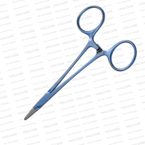 Portaagujas de titanio Halsey de 5″ (12.5cm) con mordaza de diamante para aguja de sutura 5-0, instrumentos de cirugía plástica de Vaslcare - Product Image 3