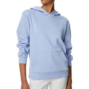 Fabricante de alta calidad con impresión personalizada Logo Pullover Ropa de mujer Sudaderas con capucha de color sólido de gran tamaño - Product Image 3