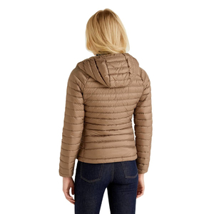 Veste matelassée à bulles pour femme, couleur marron unie, design personnalisé OEM, coque en nylon matelassée, rembourrage en polyester, respirante, fermeture éclair - Product Image 2