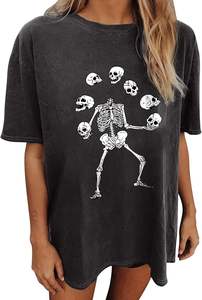 Camiseta de mujer de gran tamaño Camiseta de algodón de fábrica directa OEM con logotipo impreso DTF para minoristas de moda Lienzo Casual de punto corto - Product Image 5