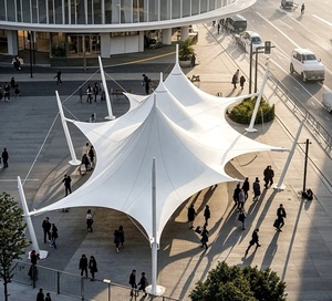 Ngoài trời giải trí thương mại Plaza độ bền kéo dù để che nắng etfe pvdf màng cấu trúc cho nhà để xe giải trí ngoài trời - Product Image 4