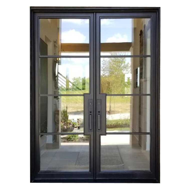 Factory Wholesale Exterior Iron French Doors Modern Iron Doors Wrought Iron Door