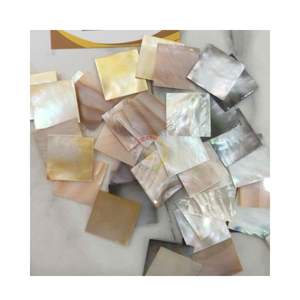 Artesanías naturales al por mayor, hoja de concha de perla madre amarilla, doble rectángulo plano, artesanía tallada, Ángel náutico para recuerdo - Product Image 3