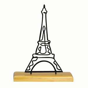Sculpture de la Tour Eiffel en fil métallique noir de qualité supérieure, base en bois, objet d'art pour table, pour espaces élégants, vente en gros depuis l'Inde - Product Image 4