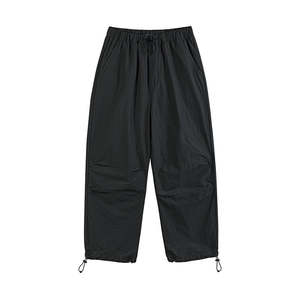 Men's Custom Cotton Waterproof Mid Waist Wide Leg <b>Parachute</b> <b>Pants</b> Baggy Joggers with Flat Front for Streetwear & Outdoor Sports - Product Image 2