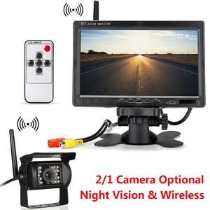 1080P HD 170 °   Caméra de recul sans fil grand angle |   Moniteur 7 pouces vision nocturne |   Kit de recul étanche IP69K pour camping-car, camion, bus - Product Image 2